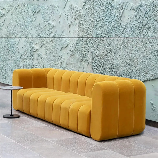 Yawalrack Modern Velvet Upholstered Sofa 3-Seater Sofa Luxury Sofa - Cottonhome.ae