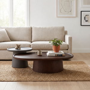 Ava & Eva Table Set - Walnut & Grey