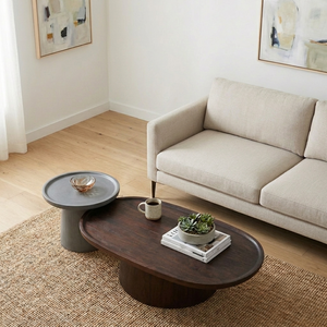Ava & Eva Table Set - Walnut & Grey