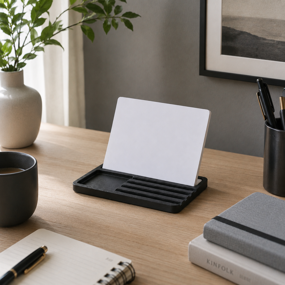 Adel Wooden Ipad Stand With Slots, Small - Black