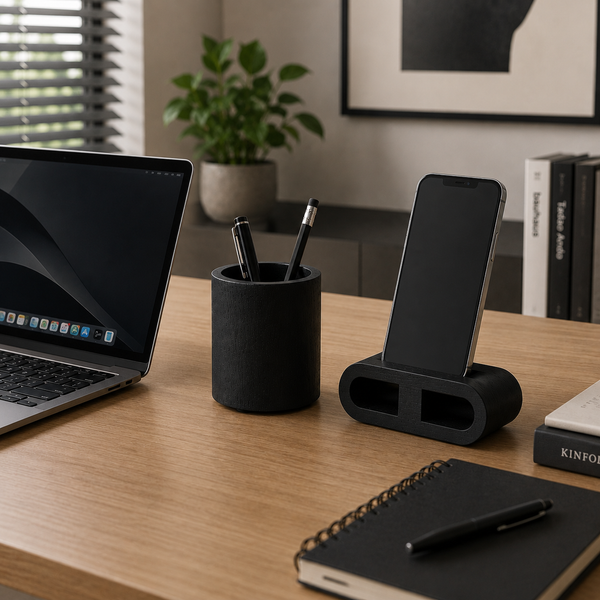 Adel Wooden Pen Holder - Black