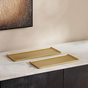 Ira Elegant Display Platters, Set of 2 - Gold