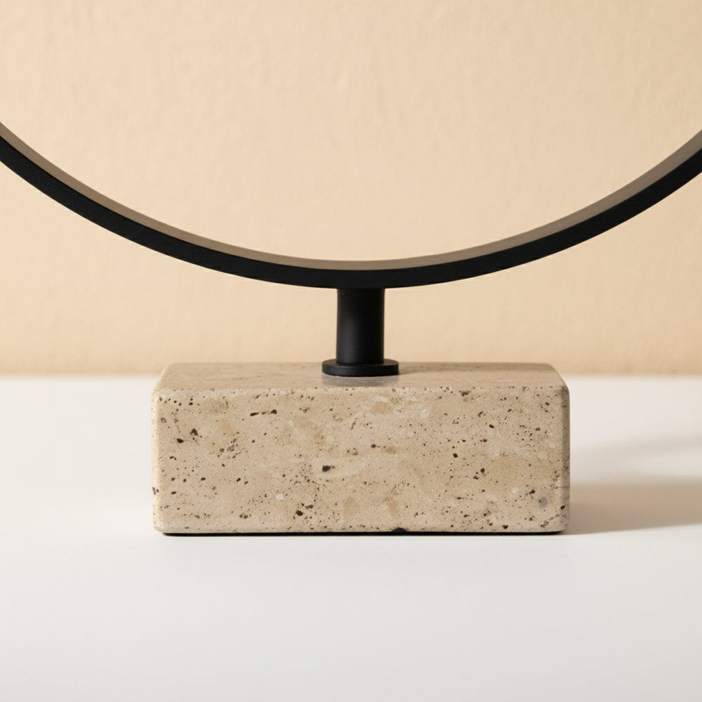 Sync Metal Sculpture With Marble Base - Black