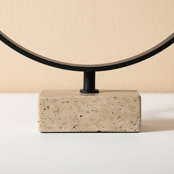 Sync Metal Sculpture With Marble Base - Black