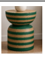 Azzuro Metal Side Table with Green Stripes