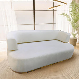 Nova 3-Seater Velvet Sofa in  â€“ Luxurious Comfort, L230cm x W110cm x H86cm - Cotton Home