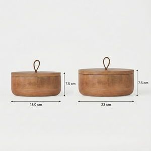 Two wooden boxes with dimensions labeled on a white background