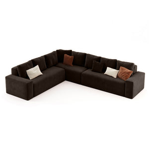 Harmony Haven 4 Seater Sofa in Luxurious Brown Velvet â€“ L350cm x W180cm x H75cm Stylish, Comfortable, and Durable Sofa for Elegant Living Spaces - Cotton Home