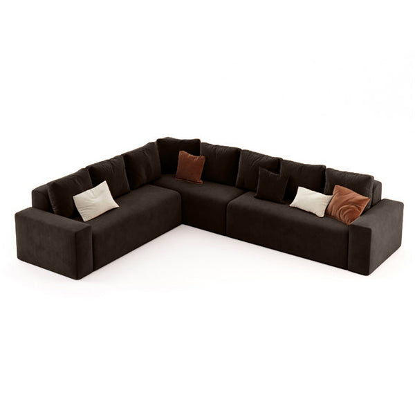 Harmony Haven 4 Seater Sofa in Luxurious Brown Velvet â€“ L350cm x W180cm x H75cm Stylish, Comfortable, and Durable Sofa for Elegant Living Spaces - Cotton Home