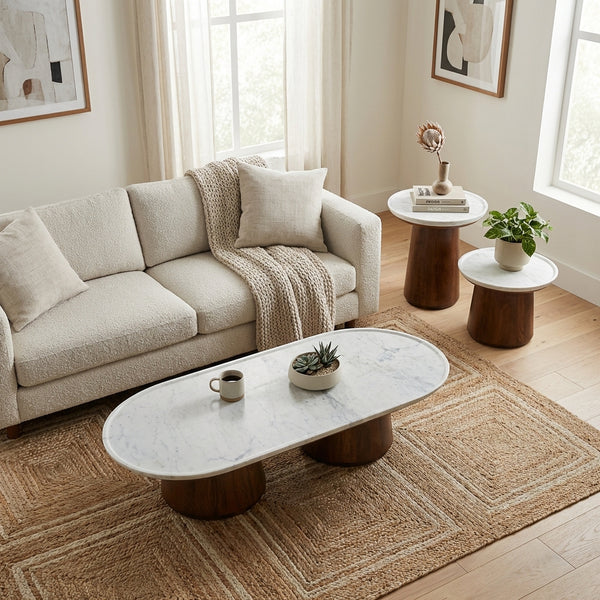 Elara Table Set With Marble Top