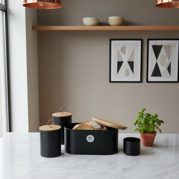 Penta Metal Storage Boxes, Set Of 4 - Black