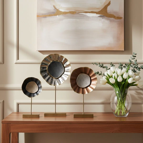 Caddis Metal Decorative Accent, Set Of 3 - Brown