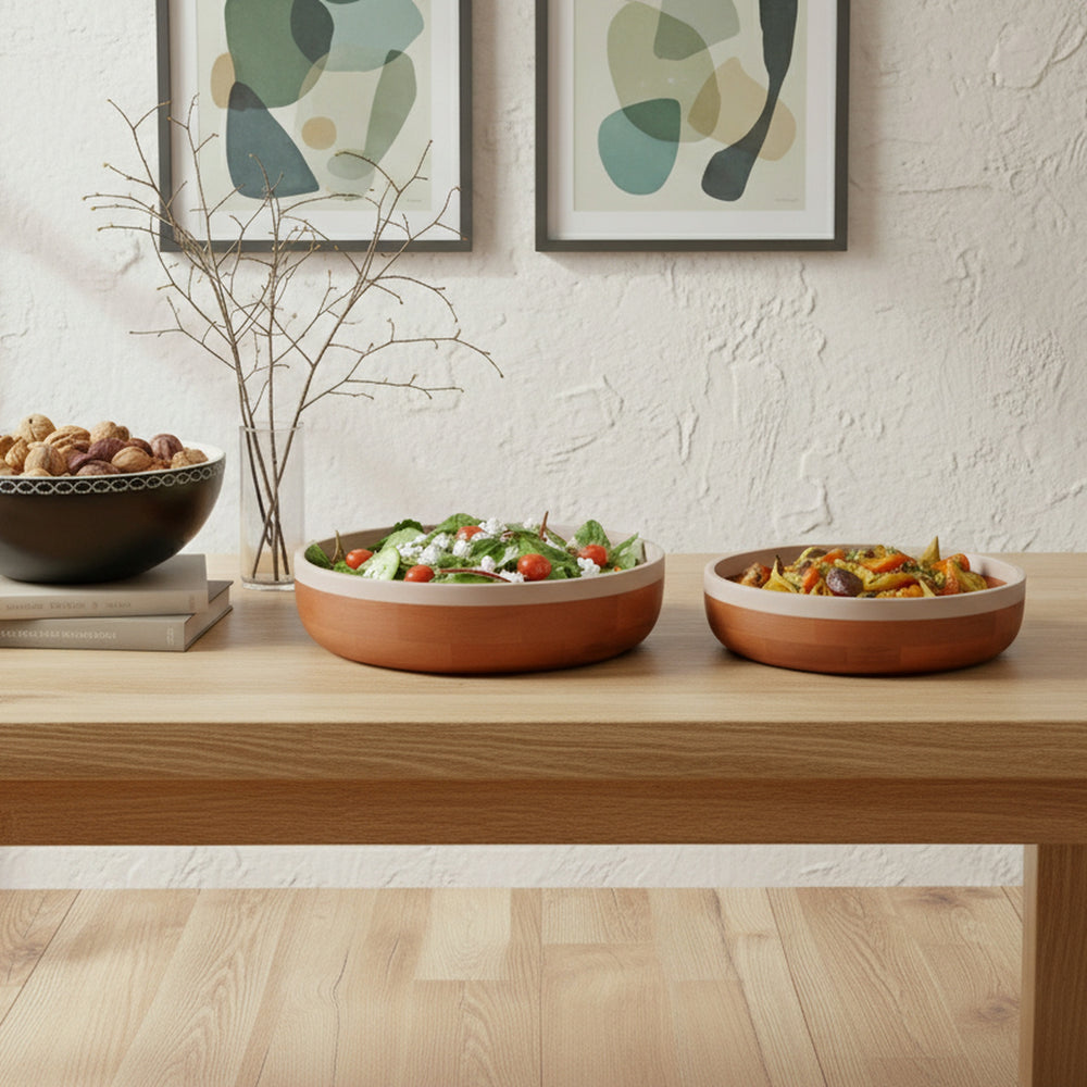 Orbis Wooden Serving Bowl, Set Of 2 - Natural