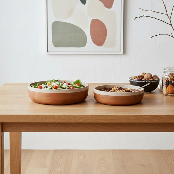 Orbis Wooden Serving Bowl, Set Of 2 - Natural