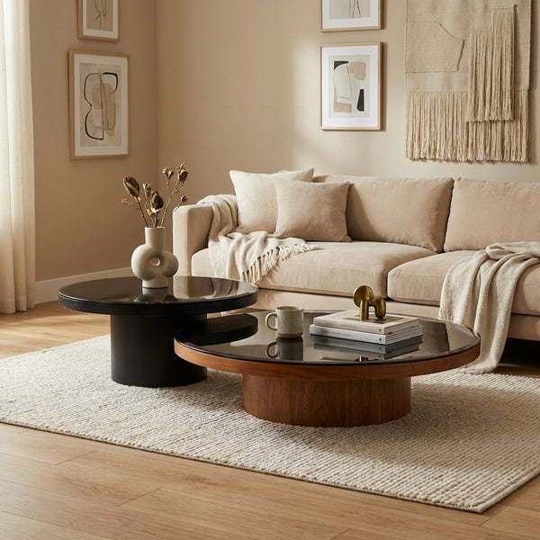 Mayo & Miyo Table Set - Black & Walnut