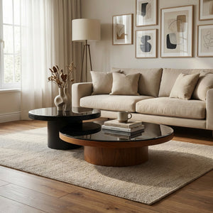 Mayo & Miyo Table Set - Black & Walnut