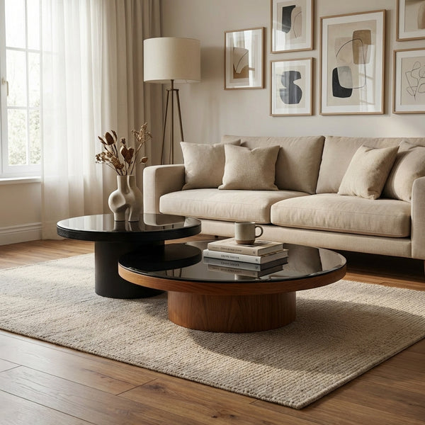 Mayo & Miyo Table Set - Black & Walnut