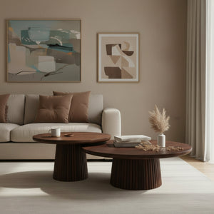 Agnus Table Set - Walnut