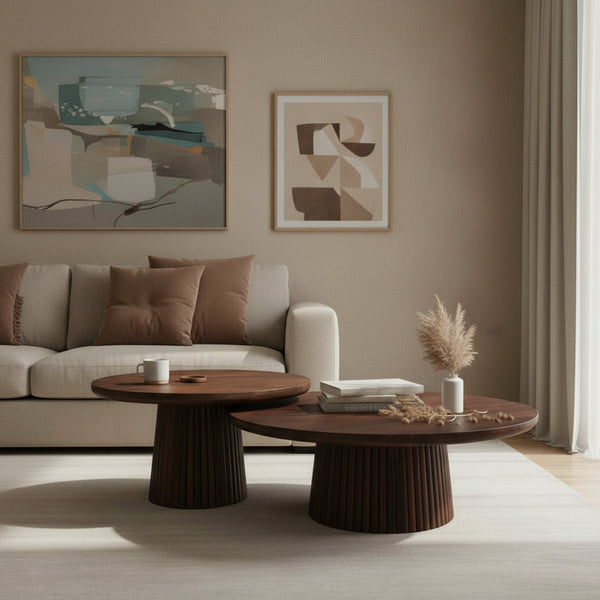 Agnus Table Set - Walnut
