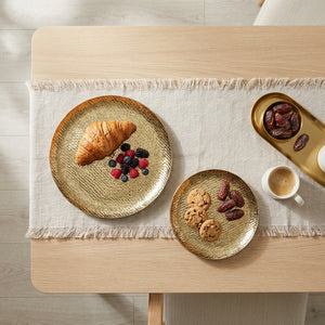 Relish Round Metal Platter, Set of 2 - Gold