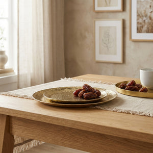 Relish Round Metal Platter, Set of 2 - Gold