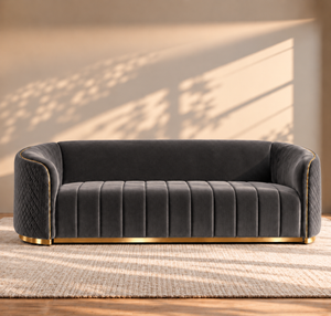 Fiona 3 Seater Velvet Sofa - L247cm x W94cm x H81cm