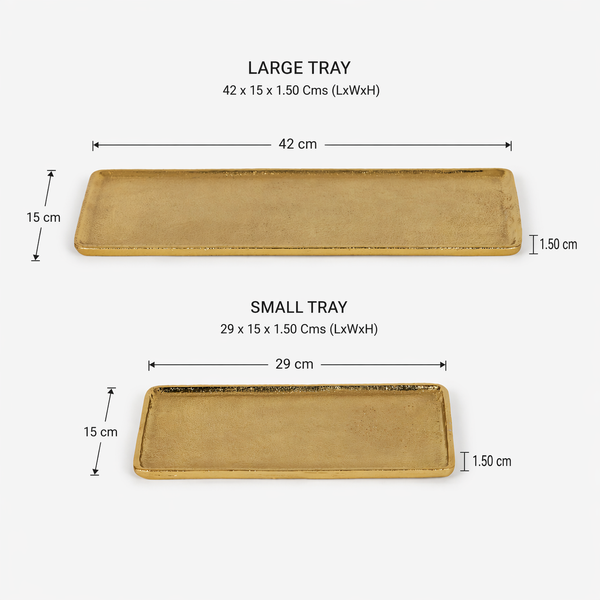 Ira Elegant Display Platters, Set of 2 - Gold