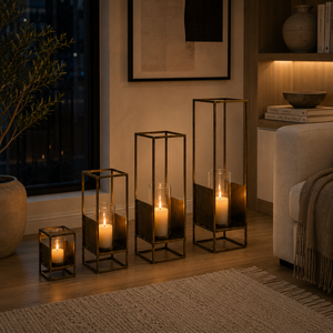 Josie Metal Lanterns, Set Of 4 - Brown
