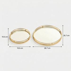 Zarin Mirrored Tray, Set Of 2 - Gold