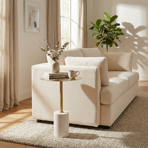 Terry Side Table With Marble Base - Brass