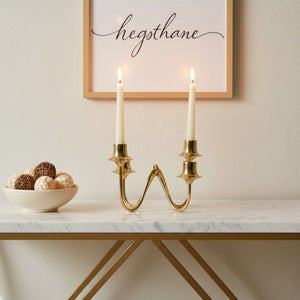 Bezel Metal Candle Holder, Gold