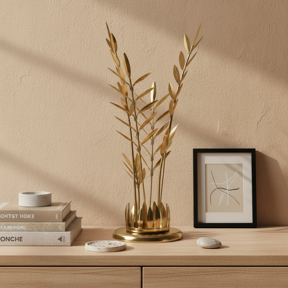 Falak Metal Leaf Decorative Accent - Gold