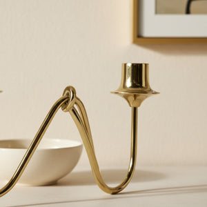 Bezel Metal Candle Holder, Gold