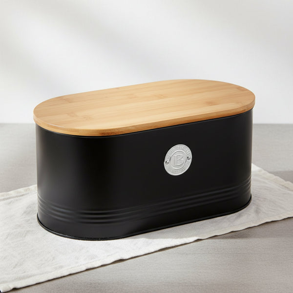 Penta Storage Box With Wooden Lid - Black