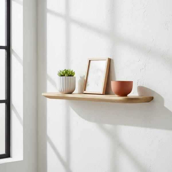 Naza Wooden Wall Shelf, Set Of 2 - White Washed