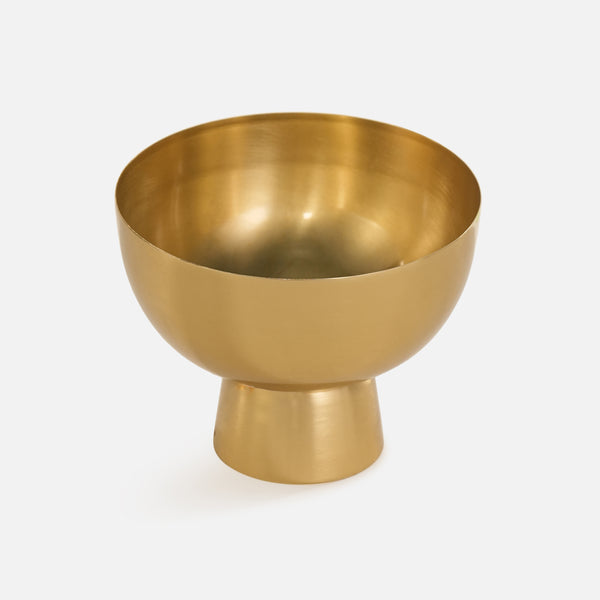 Rue Metal Pedestal Serving Bowl - Gold