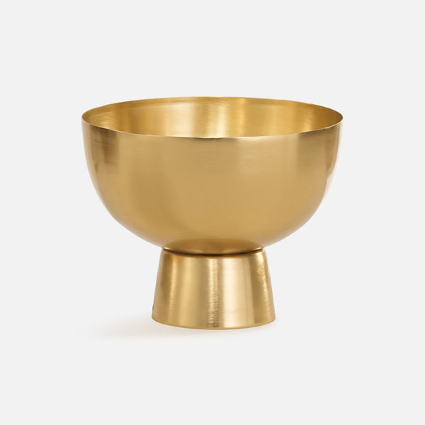Rue Metal Pedestal Serving Bowl - Gold