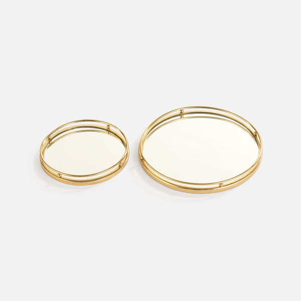 Zarin Mirrored Tray, Set Of 2 - Gold