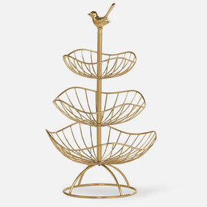 Fiza 3 Tier Serving Stand - Gold