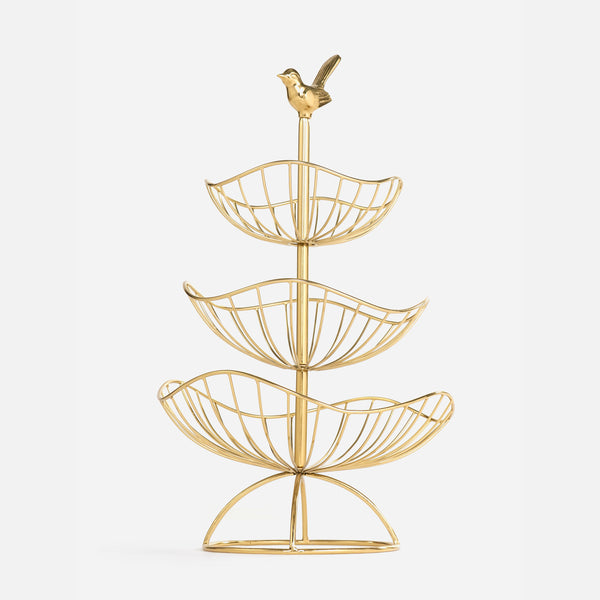 Fiza 3 Tier Serving Stand - Gold