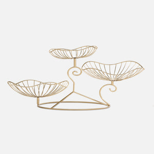 Arra 3 Tier Wire Serving Stand - Gold