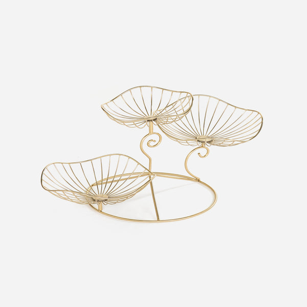 Arra 3 Tier Wire Serving Stand - Gold