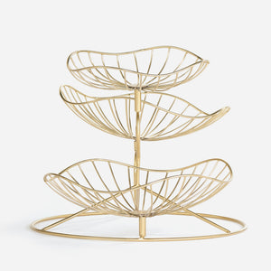 Arra 3 Tier Wire Serving Stand - Gold
