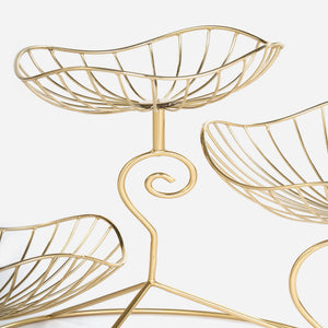 Arra 3 Tier Wire Serving Stand - Gold