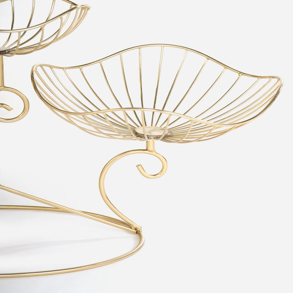 Arra 3 Tier Wire Serving Stand - Gold