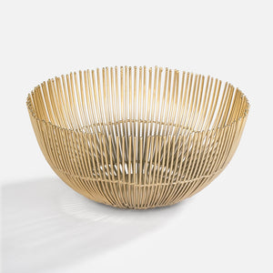 Hana Steel Fruit Basket- Gold
