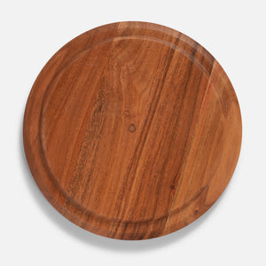 Dome Wooden Platter With Glass Cover, Large - Natural