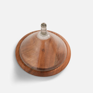 Dome Serving Platter With Glass Cover, Small - Natural