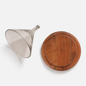 Dome Serving Platter With Glass Cover, Small - Natural