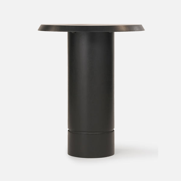 Eden Pedestal Round Side Table, Tall - Black